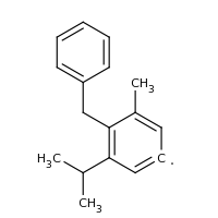 2d structure of 4-benzyl-3-methyl-5-(propan-2-yl)phenyl