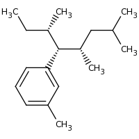2d structure of 1-methyl-3-[(3S,4R,5S)-3,5,7-trimethyloctan-4-yl]benzene