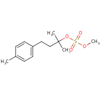 2d structure of methyl [2-methyl-4-(4-methylphenyl)butan-2-yl] sulfate