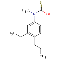 2d structure of 3-ethyl-N-[hydroxy(carbonothioyl)]-N-methyl-4-propylaniline