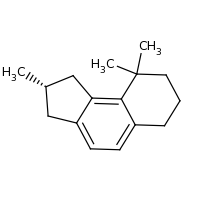 2d structure of (8S)-1,1,8-trimethyl-1H,2H,3H,4H,7H,8H,9H-cyclopenta[a]naphthalene