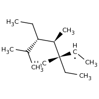 2d structure of (3R,4R,5S)-3,5-diethyl-3,4,6-trimethylheptan-2-yl