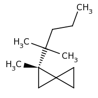 2d structure of (1R)-1-methyl-1-(2-methylpentan-2-yl)spiro[2.2]pentane