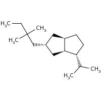 2d structure of (1R,3aR,5R,6aS)-5-(2,2-dimethylbutyl)-1-(propan-2-yl)-octahydropentalene
