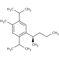 2d structure of 1-methyl-4-[(2R)-pentan-2-yl]-2,5-bis(propan-2-yl)benzene