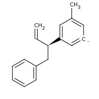 2d structure of 3-methyl-5-[(2S)-1-phenylbut-3-en-2-yl]phenyl