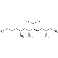 2d structure of (3R,6R,7R,9R)-3,7,9-trimethyl-6-(propan-2-yl)tridecane