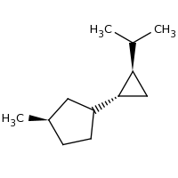 2d structure of (1R,3R)-1-methyl-3-[(1R,2R)-2-(propan-2-yl)cyclopropyl]cyclopentane