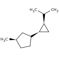 2d structure of (1R,3R)-1-methyl-3-[(1S,2R)-2-(propan-2-yl)cyclopropyl]cyclopentane