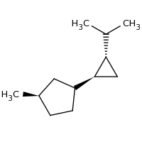 2d structure of (1R,3S)-1-methyl-3-[(1S,2S)-2-(propan-2-yl)cyclopropyl]cyclopentane