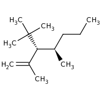 2d structure of (3S,4R)-3-tert-butyl-2,4-dimethylhept-1-ene