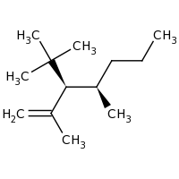 2d structure of (3R,4R)-3-tert-butyl-2,4-dimethylhept-1-ene