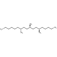 2d structure of (6R,9S,12R)-6,9,12-trimethyloctadecane