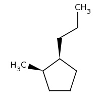 2d structure of (1R,2S)-1-methyl-2-propylcyclopentane