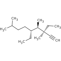 2d structure of (3R,4R,5R)-3,5-diethyl-3,4,8-trimethylnon-1-yne