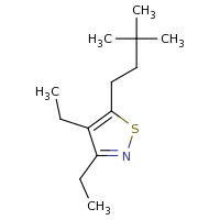 2d structure of 5-(3,3-dimethylbutyl)-3,4-diethyl-1,2-thiazole