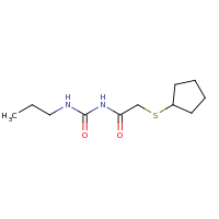 2d structure of 1-[2-(cyclopentylsulfanyl)acetyl]-3-propylurea