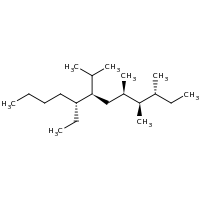 2d structure of (3R,4R,5R,7R,8R)-8-ethyl-3,4,5-trimethyl-7-(propan-2-yl)dodecane