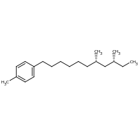 2d structure of 1-[(7S,9R)-7,9-dimethylundecyl]-4-methylbenzene