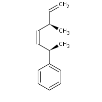 2d structure of [(2R,3Z,5R)-5-methylhepta-3,6-dien-2-yl]benzene