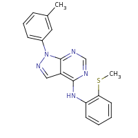 2d structure of 1-(3-methylphenyl)-N-[2-(methylsulfanyl)phenyl]-1H-pyrazolo[3,4-d]pyrimidin-4-amine