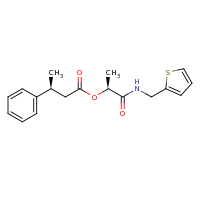 2d structure of (1S)-1-[(thiophen-2-ylmethyl)carbamoyl]ethyl (3S)-3-phenylbutanoate
