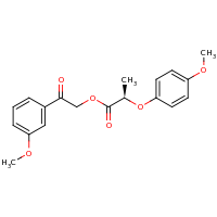 2d structure of 2-(3-methoxyphenyl)-2-oxoethyl (2R)-2-(4-methoxyphenoxy)propanoate