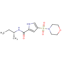 2d structure of N-[(2R)-butan-2-yl]-4-(morpholine-4-sulfonyl)-1H-pyrrole-2-carboxamide