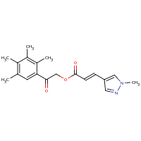 2d structure of 2-oxo-2-(2,3,4,5-tetramethylphenyl)ethyl (2E)-3-(1-methyl-1H-pyrazol-4-yl)prop-2-enoate