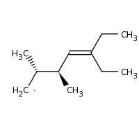 2d structure of (2R,3S)-5-ethyl-2,3-dimethylhept-4-en-1-yl