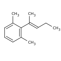 2d structure of 1,3-dimethyl-2-[(2E)-pent-2-en-2-yl]benzene