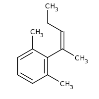 2d structure of 1,3-dimethyl-2-[(2Z)-pent-2-en-2-yl]benzene