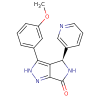 2d structure of (4R)-3-(3-methoxyphenyl)-4-(pyridin-3-yl)-2H,4H,5H,6H-pyrrolo[3,4-c]pyrazol-6-one