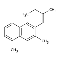 2d structure of 1,7-dimethyl-6-[(1Z)-2-methylbut-1-en-1-yl]naphthalene