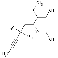 2d structure of (6R)-7-ethyl-4,4-dimethyl-6-propylnon-2-yne