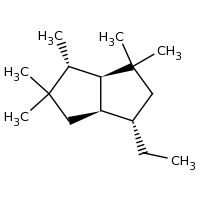 2d structure of (3S,3aR,6R,6aS)-3-ethyl-1,1,5,5,6-pentamethyl-octahydropentalene