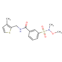 2d structure of 3-[methoxy(methyl)sulfamoyl]-N-[(3-methylthiophen-2-yl)methyl]benzamide