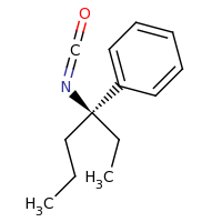 2d structure of [(3S)-3-isocyanatohexan-3-yl]benzene