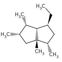 2d structure of (1S,2S,3aS,4S,6S,6aS)-6-ethyl-1,2,3a,4-tetramethyl-octahydropentalene