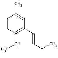 2d structure of 1-{2-[(1E)-but-1-en-1-yl]-4-methylphenyl}ethyl