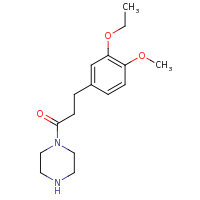 2d structure of 3-(3-ethoxy-4-methoxyphenyl)-1-(piperazin-1-yl)propan-1-one
