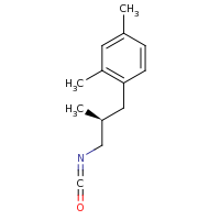 2d structure of 1-[(2S)-3-isocyanato-2-methylpropyl]-2,4-dimethylbenzene