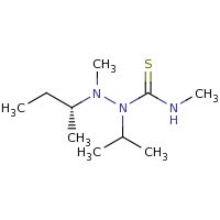 2d structure of 3-[(2R)-butan-2-yl(methyl)amino]-1-methyl-3-(propan-2-yl)thiourea