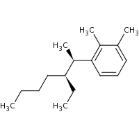 2d structure of 1-[(2R,3S)-3-ethylheptan-2-yl]-2,3-dimethylbenzene