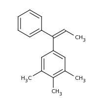 2d structure of 1,2,3-trimethyl-5-[(1Z)-1-phenylprop-1-en-1-yl]benzene
