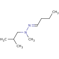 2d structure of (E)-2-butylidene-1-methyl-1-(2-methylpropyl)hydrazine