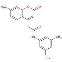 2d structure of N-(3,5-dimethylphenyl)-2-(7-methyl-2-oxo-2H-chromen-4-yl)acetamide