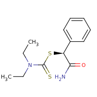 2d structure of (2S)-2-[(diethylcarbamothioyl)sulfanyl]-2-phenylacetamide