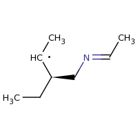 2d structure of (3R)-3-{[(E)-ethylideneamino]methyl}pentan-2-yl