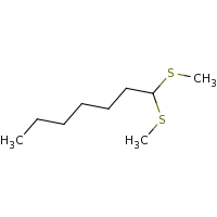 2d structure of 1,1-bis(methylsulfanyl)heptane